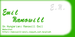 emil manowill business card